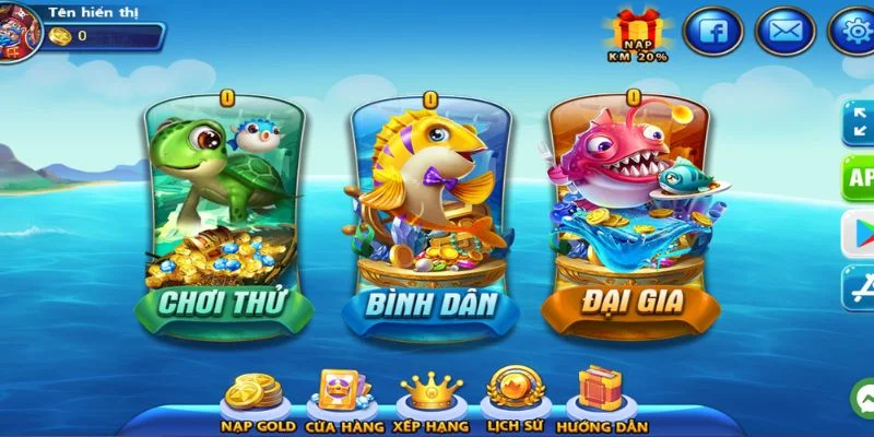 Bắn cá miễn phí tại phòng chơi thử độc quyền